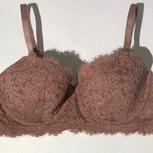 Aerie lace Detail bra rose pink women’s 40D No Underwire Comfort Boho Romantic
